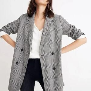 [Madewell] Caldwell Oversized Menswear Plaid Double Breasted Blazer Jacket Sz XL